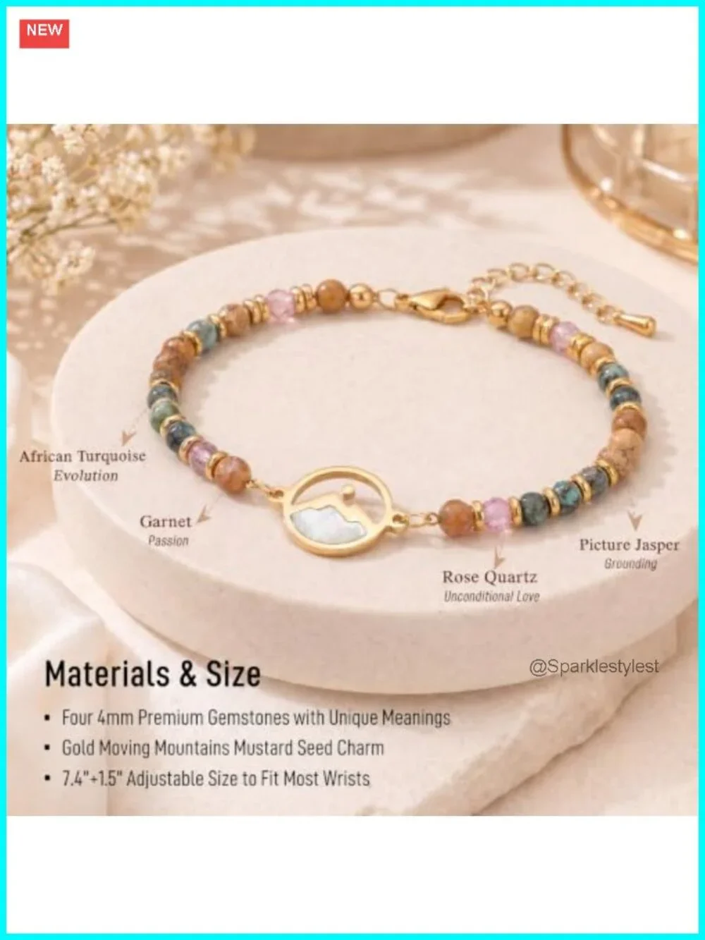 Mustard Seed Bracelet 316L Stainless Steel Charm Christian Gift for Girls